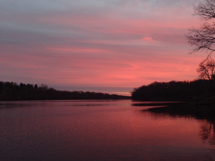 carnegie lake sunset